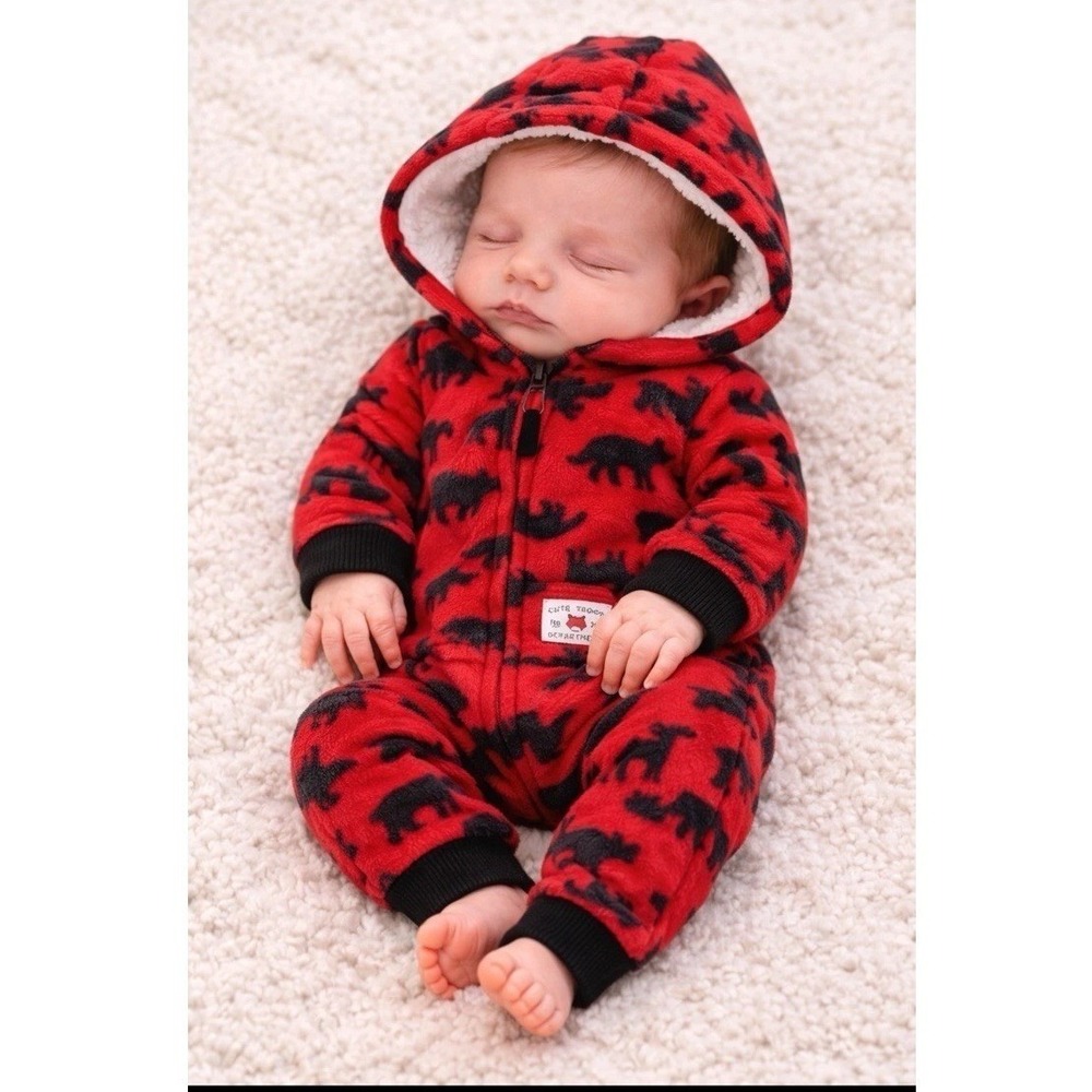 Carter's Baby Boys' Hooded Woodland Creatures Fleece Jumpsuit Sleeper 3 Months